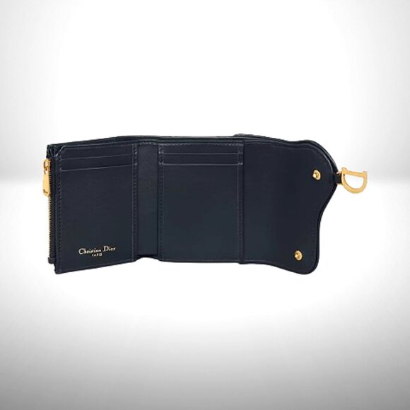 Dior Saddle Lotus Wallet in Blue Oblique Jacquard and Smooth Calfskin - New - Picture 5 of 7